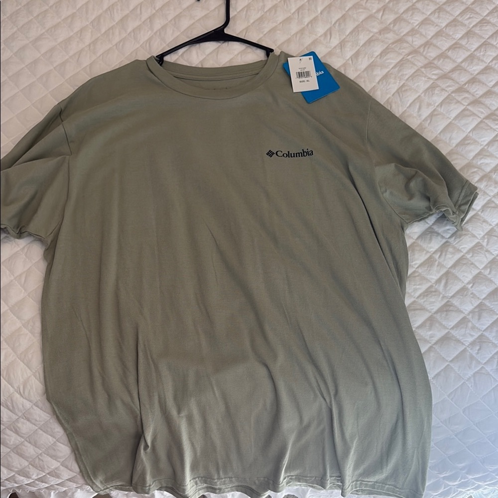Columbia Green Short Sleeve Tee Soft Cotton Blend